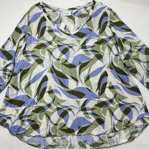 Nicole Miller 100% Linen Top Women's Sz 2x